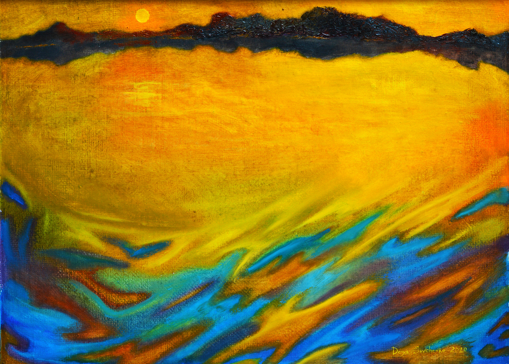 Denys Savchenko. Oil painting. Reflexes on water.
