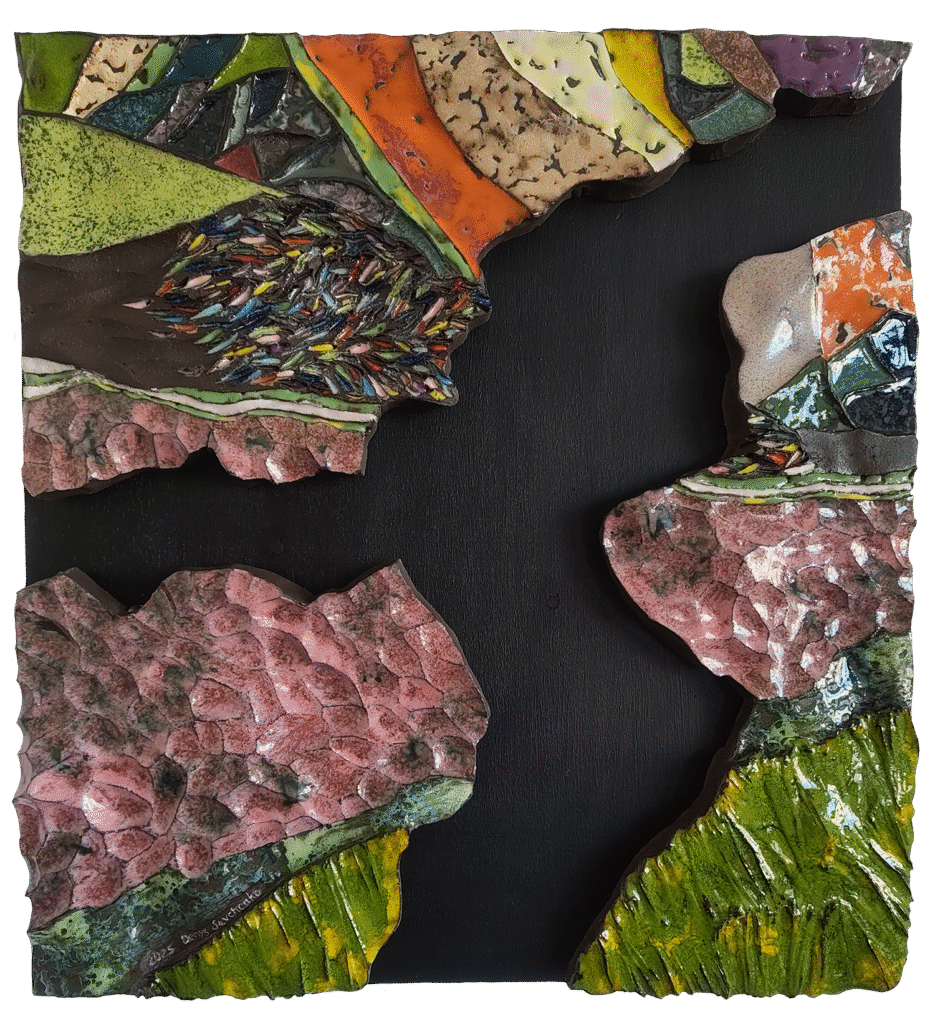 Ceramic relief artwork by Denys Savchenko.